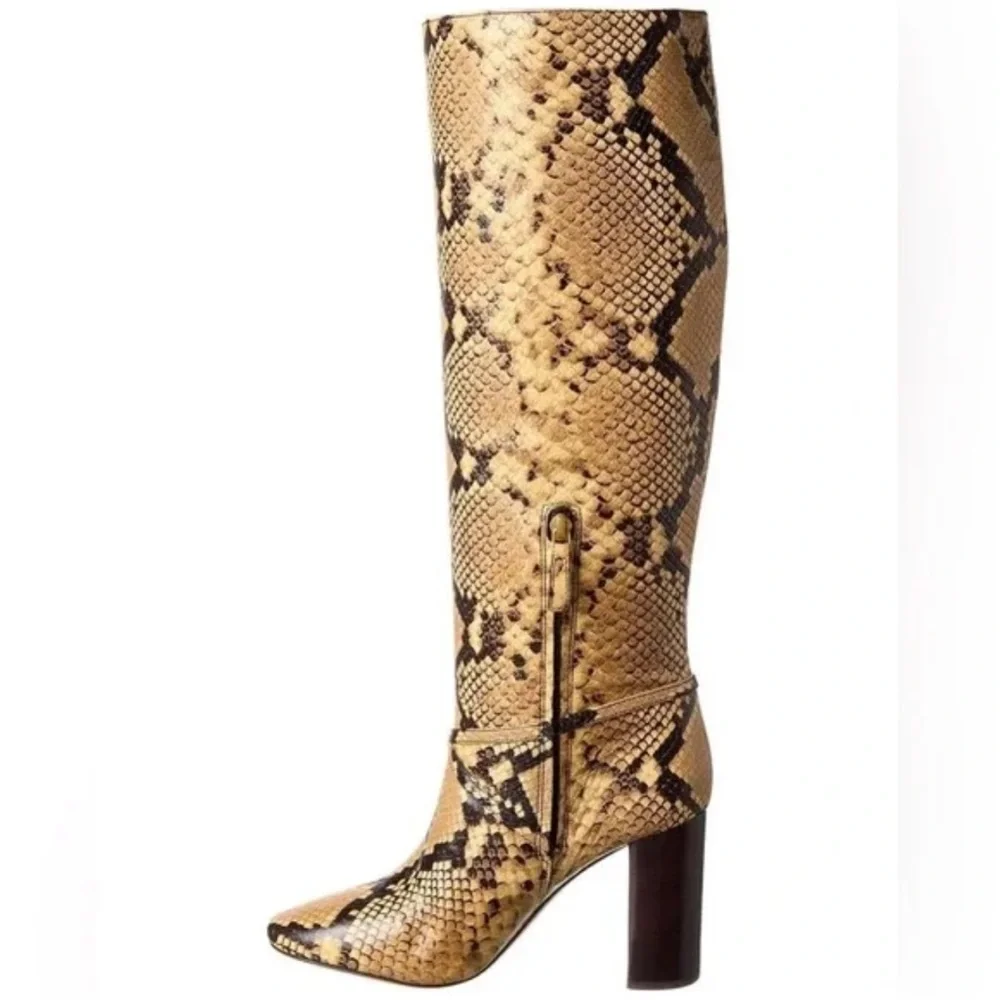 🌹TORY BURCH 🌹Pull-on Snake-embossed Leather Knee-high Boot  Size: 5.5 - Picture 2 of 9
